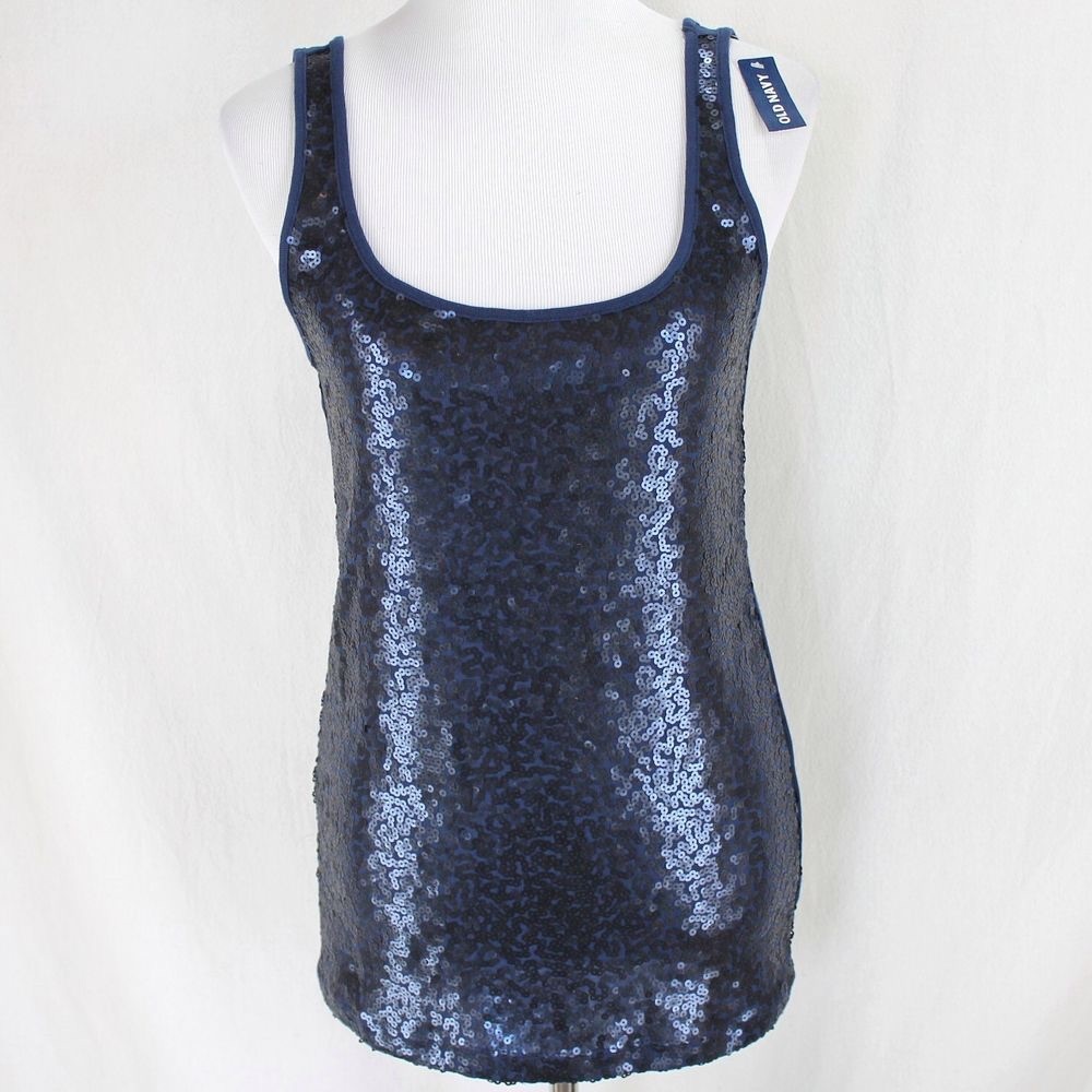 NWT Navy sequin tank top Old Navy